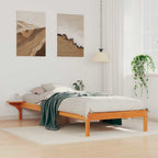 Bettgestell mit Nachttischen Wachsbraun 90 x 220 cm