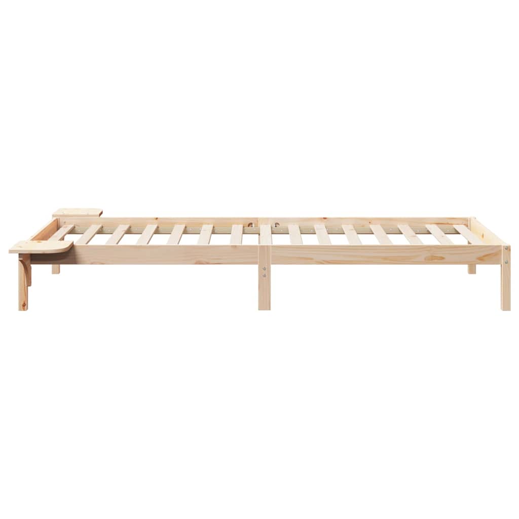 Bettgestell mit Nachttischen Natur 100 x 220 cm