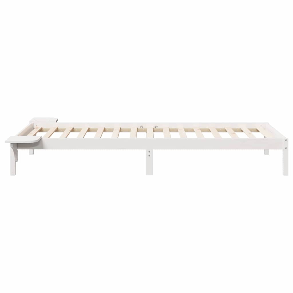 Bettgestell mit Nachttischen Weiß 100 x 220 cm