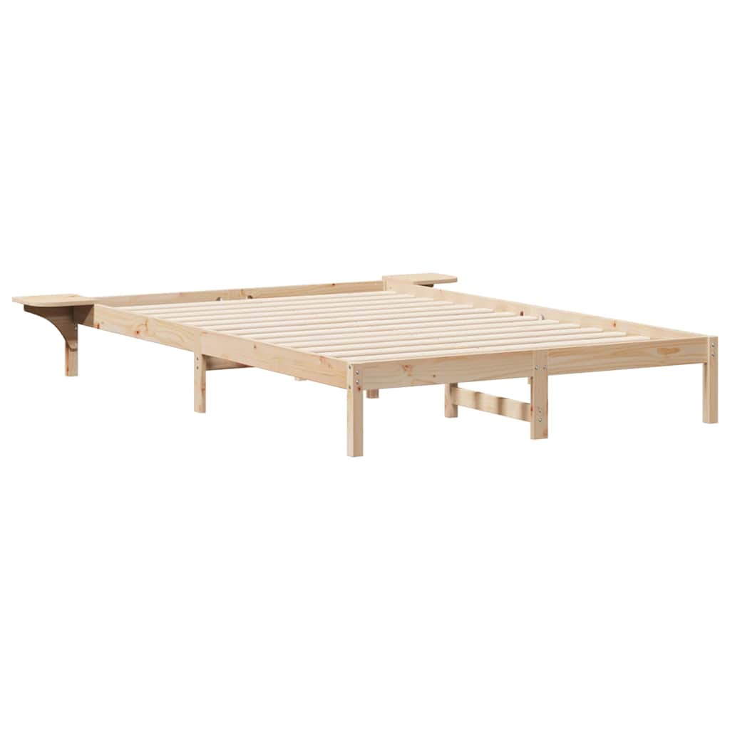 Bettgestell mit Nachttischen Natur 140 x 220 cm