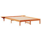 Bettgestell mit Nachttischen Wachsbraun 140 x 220 cm