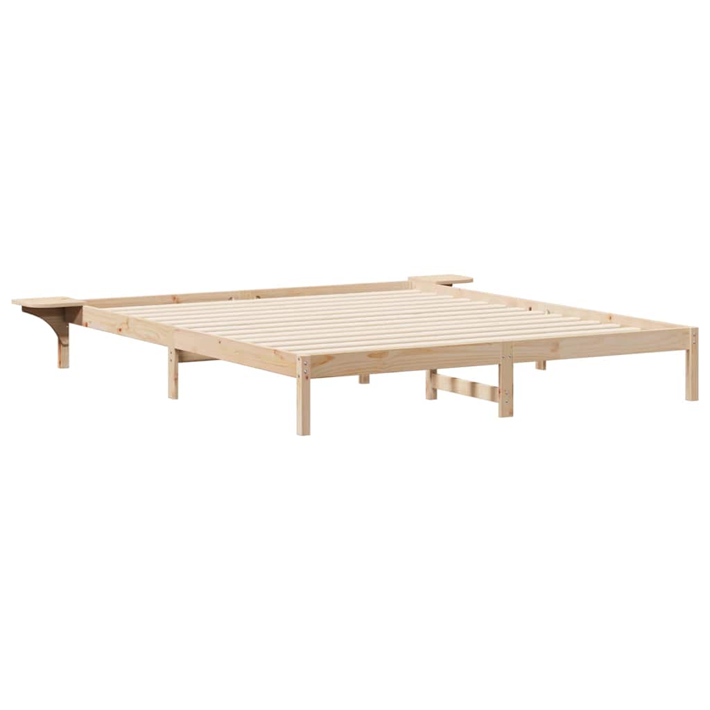 Bettgestell mit Nachttischen Natur 180 x 220 cm