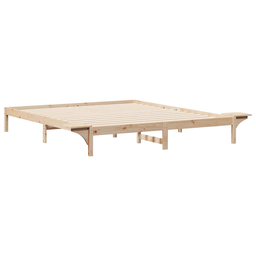 Bettgestell mit Nachttischen Natur 180 x 220 cm