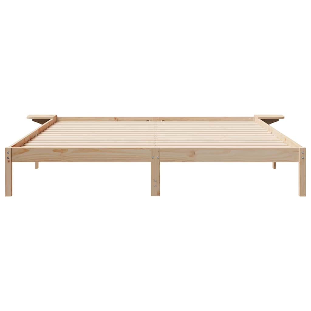Bettgestell mit Nachttischen Natur 180 x 220 cm