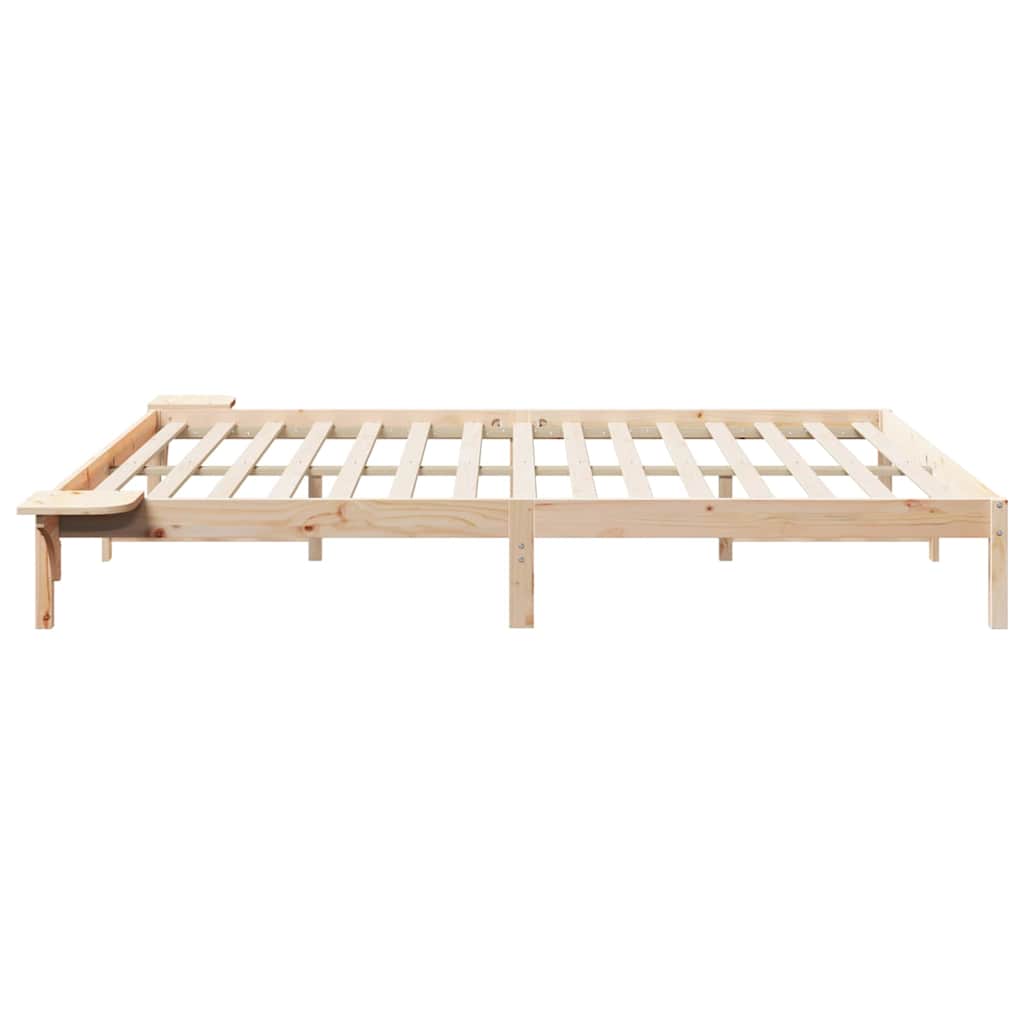 Bettgestell mit Nachttischen Natur 200 x 220 cm