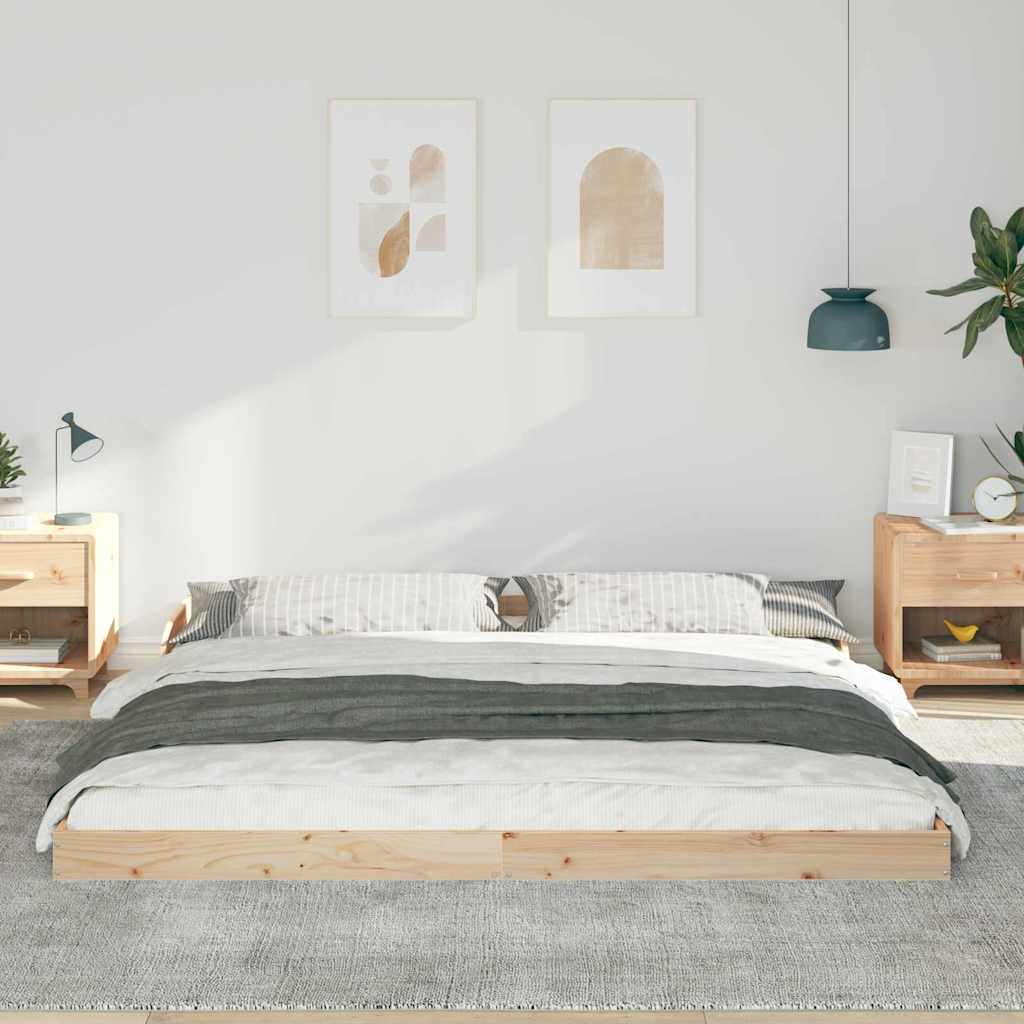 Bettrahmen Braun 200 x 200 cm Massives Kiefernholz