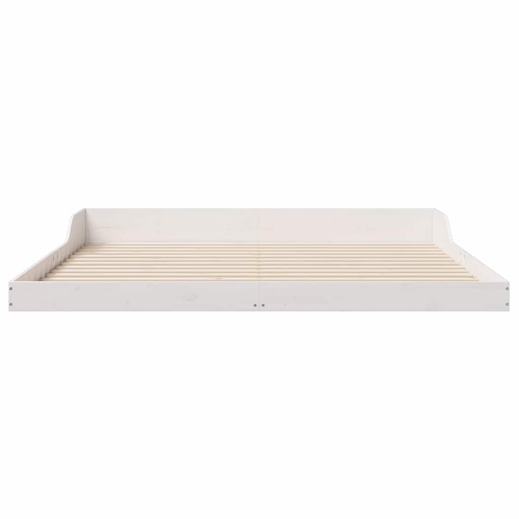 Bettrahmen Weiß 200 x 200 cm Massives Kiefernholz