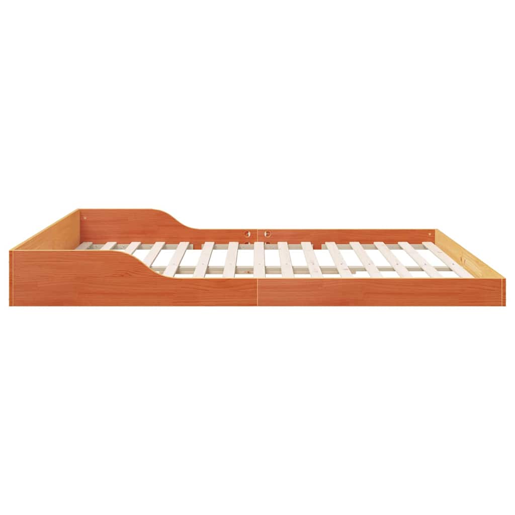 Bettrahmen Wachsbraun 200 x 200 cm Massives Kiefernholz