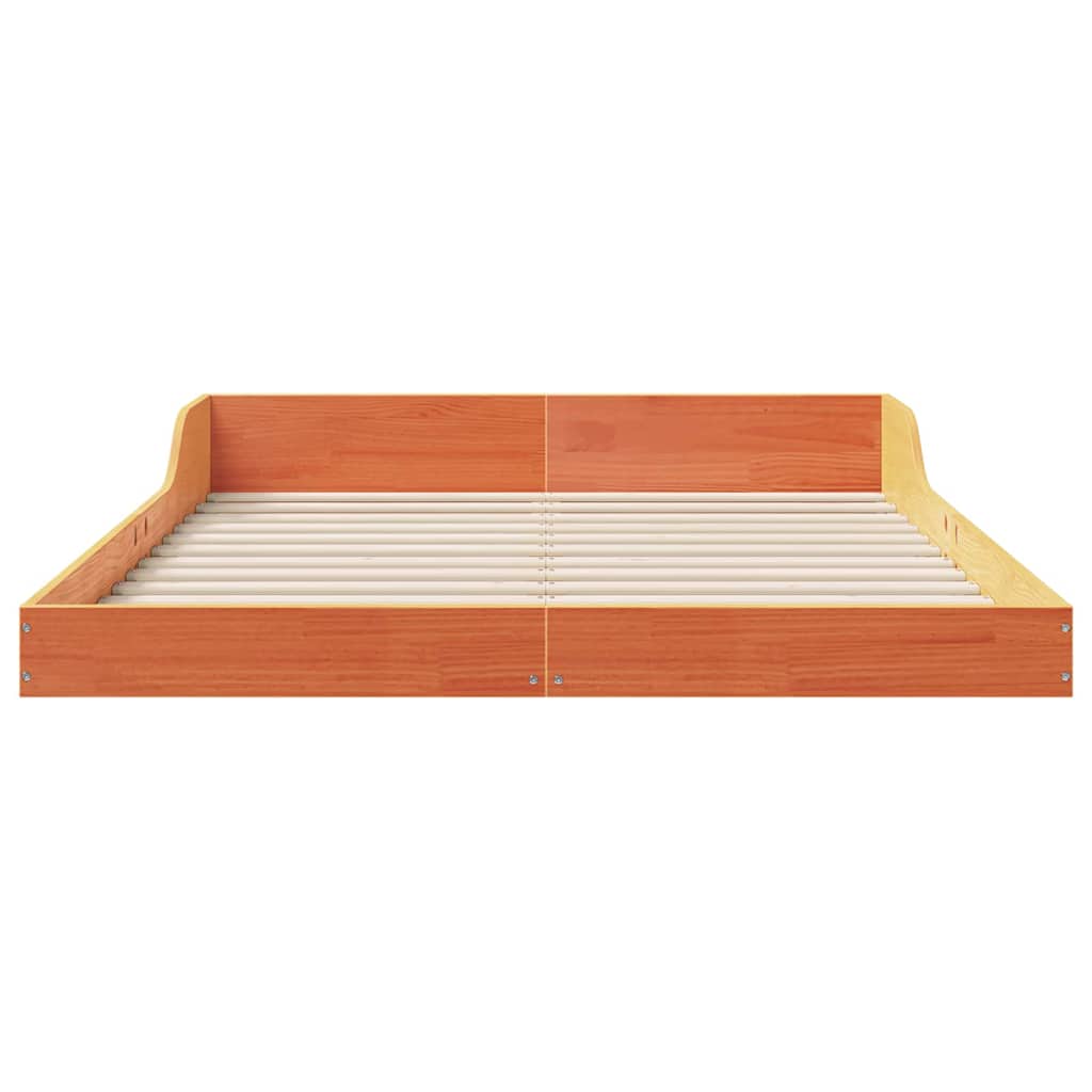 Bettrahmen Wachsbraun 140 x 190 cm Massives Kiefernholz