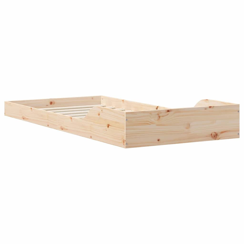 Bettrahmen Natur 100 x 200 cm Massives Kiefernholz