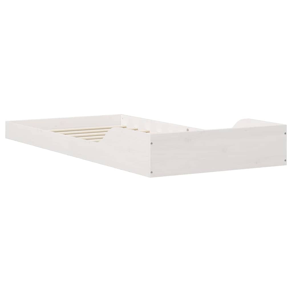 Bettrahmen Weiß 80 x 210 cm Massives Kiefernholz