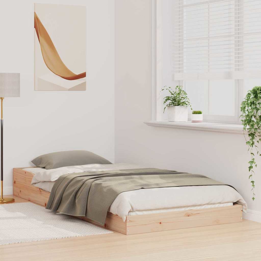 Bettrahmen Natur 100 x 210 cm Massives Kiefernholz