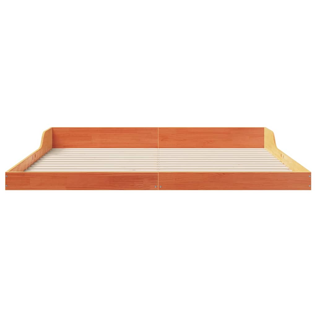Bettrahmen Wachsbraun 200 x 210 cm Massives Kiefernholz