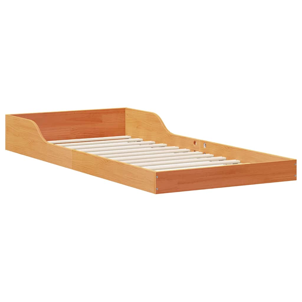 Bettrahmen Wachsbraun 100 x 220 cm Massives Kiefernholz