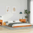 Bettrahmen Wachsbraun 140 x 220 cm Massives Kiefernholz