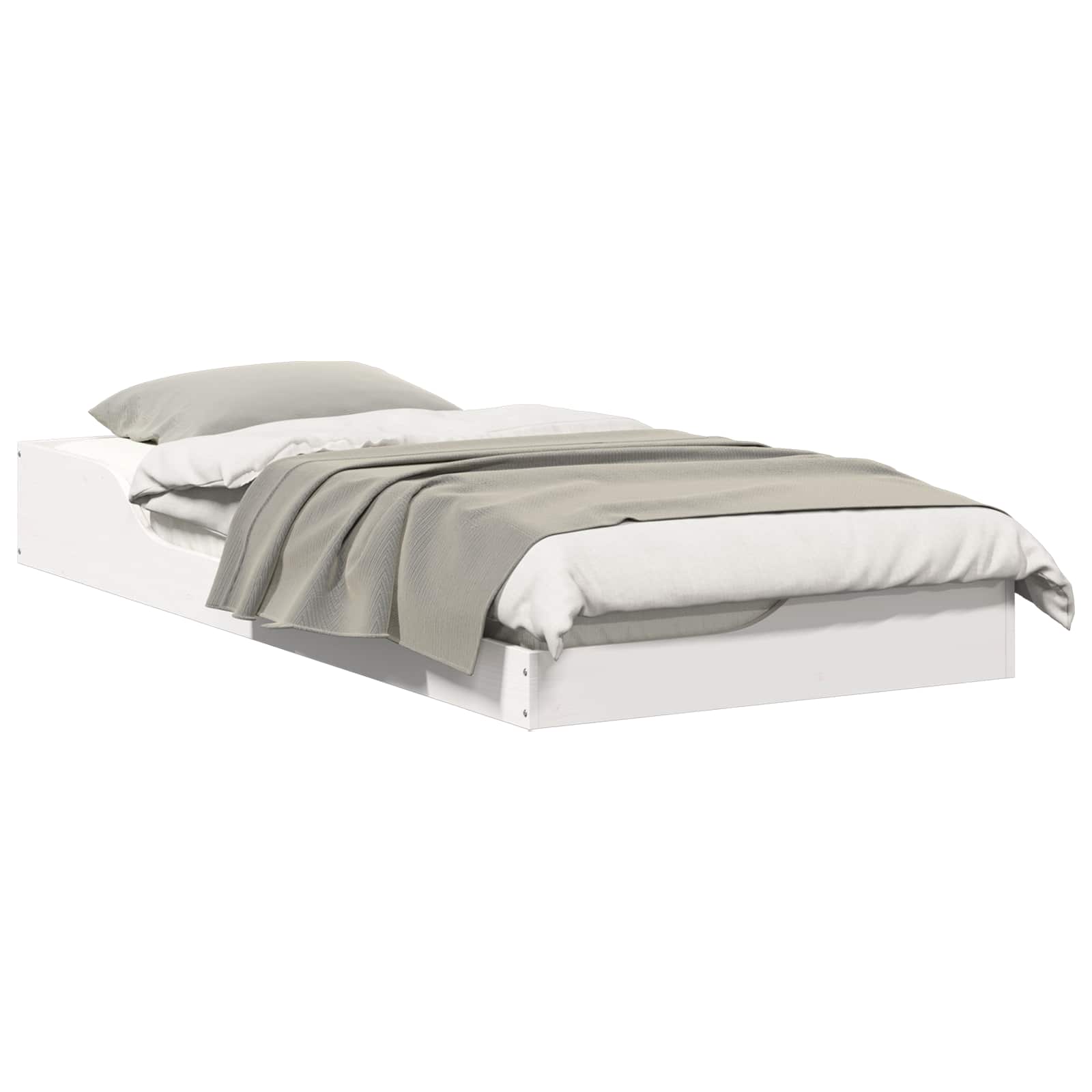 Bettrahmen Weiß 90 x 200 cm Massives Kiefernholz
