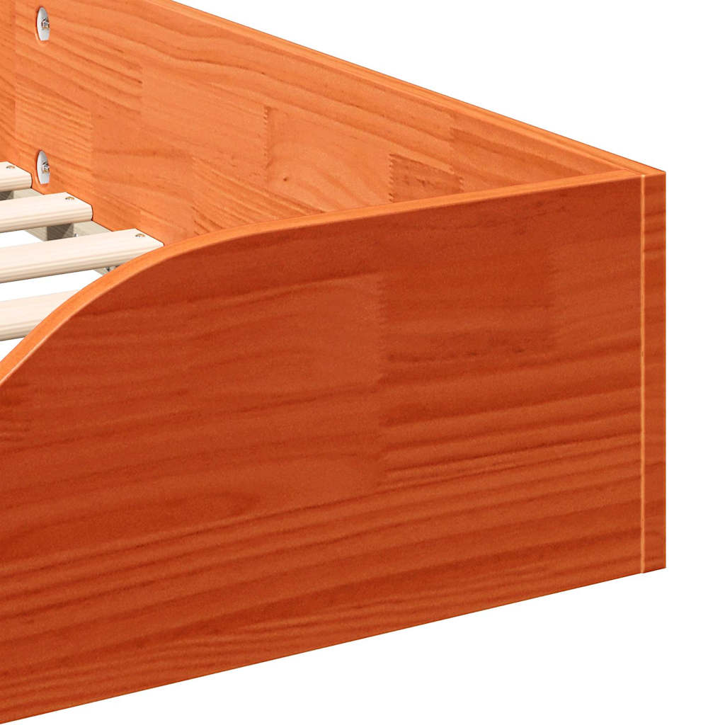 Bettrahmen Wachsbraun 90 x 190 cm Massives Kiefernholz