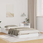 Bettrahmen Weiß 75 x 190 cm Massives Kiefernholz