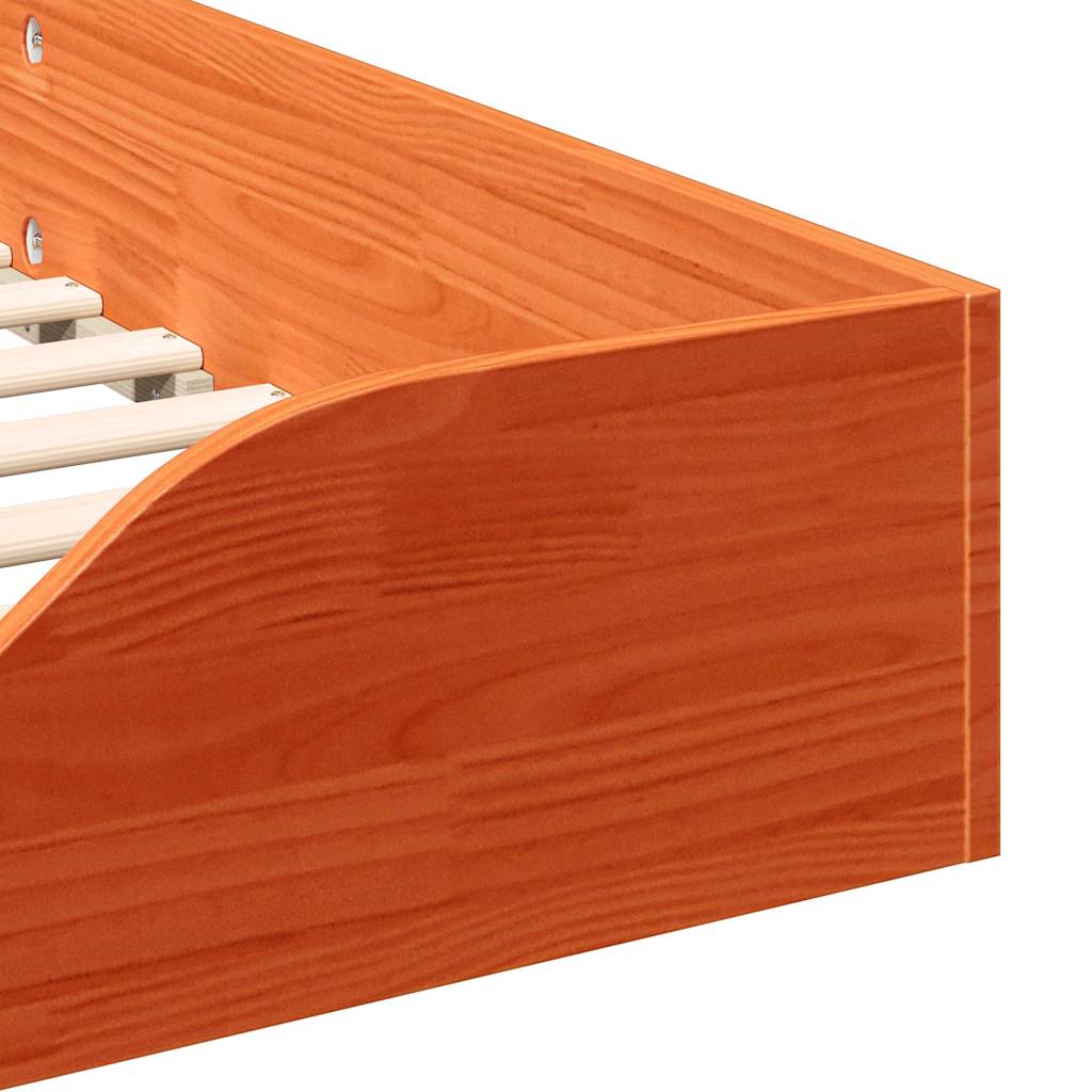 Bettrahmen Wachsbraun 80 x 210 cm Massives Kiefernholz