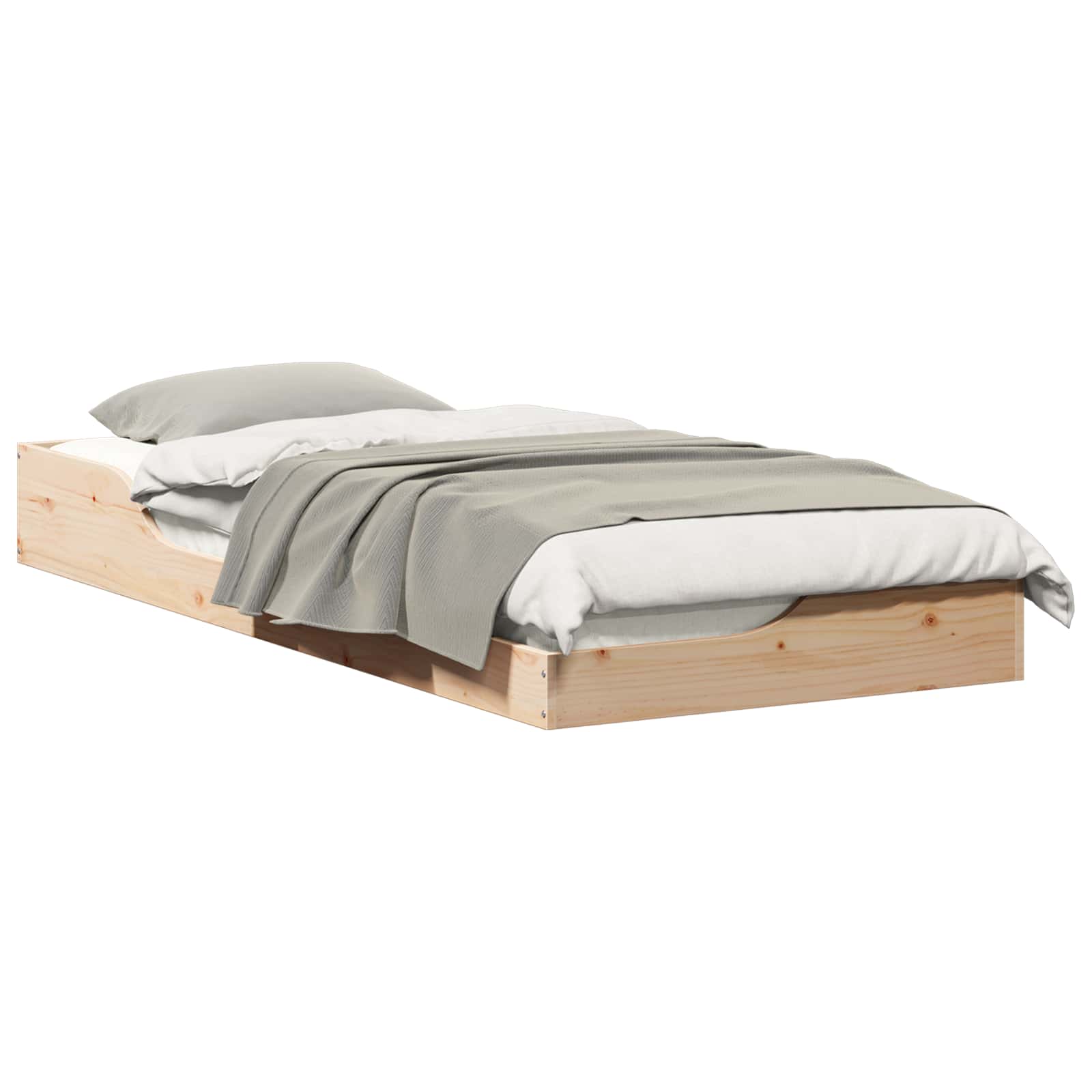 Bettrahmen Braun 90 x 210 cm Massives Kiefernholz