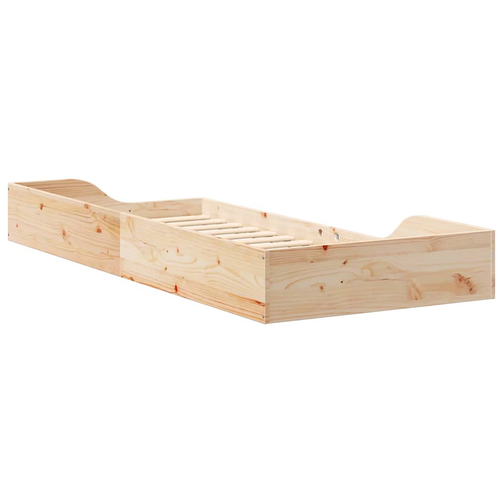 Bettrahmen Braun 90 x 210 cm Massives Kiefernholz