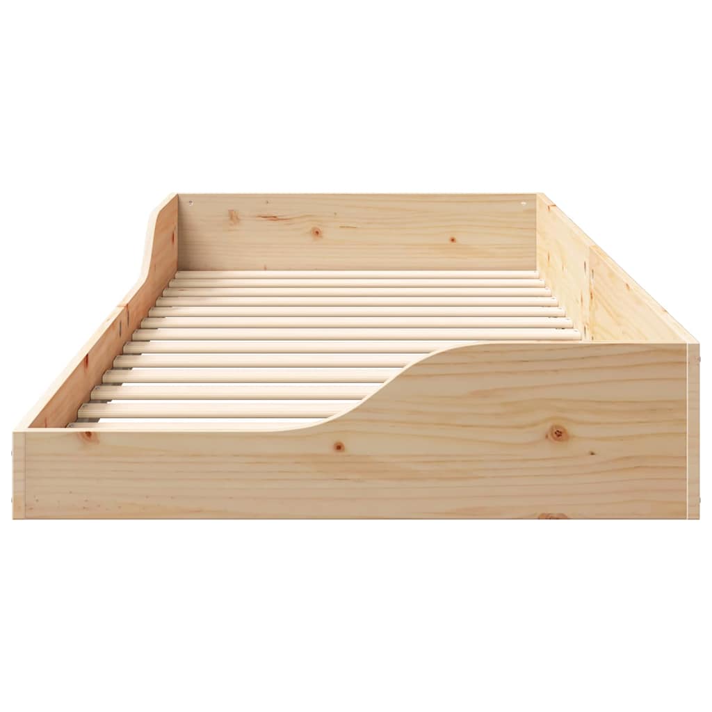 Bettrahmen Braun 90 x 210 cm Massives Kiefernholz