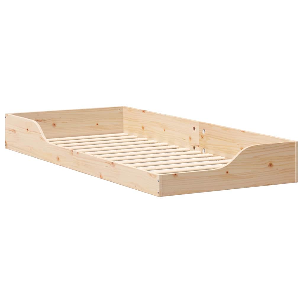 Bettrahmen Braun 100 x 210 cm Massives Kiefernholz