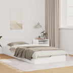 Bettrahmen Weiß 100 x 210 cm Massives Kiefernholz