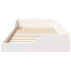 Bettrahmen Weiß 100 x 210 cm Massives Kiefernholz