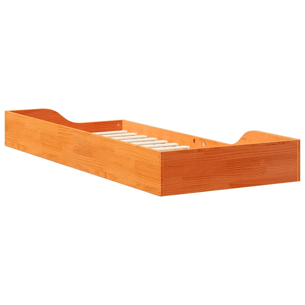 Bettrahmen Wachsbraun 100 x 210 cm Massives Kiefernholz