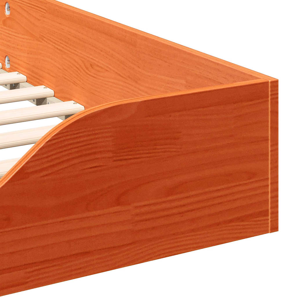 Bettrahmen Wachsbraun 80 x 220 cm Massives Kiefernholz