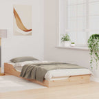 Bettrahmen Braun 90 x 220 cm Massives Kiefernholz