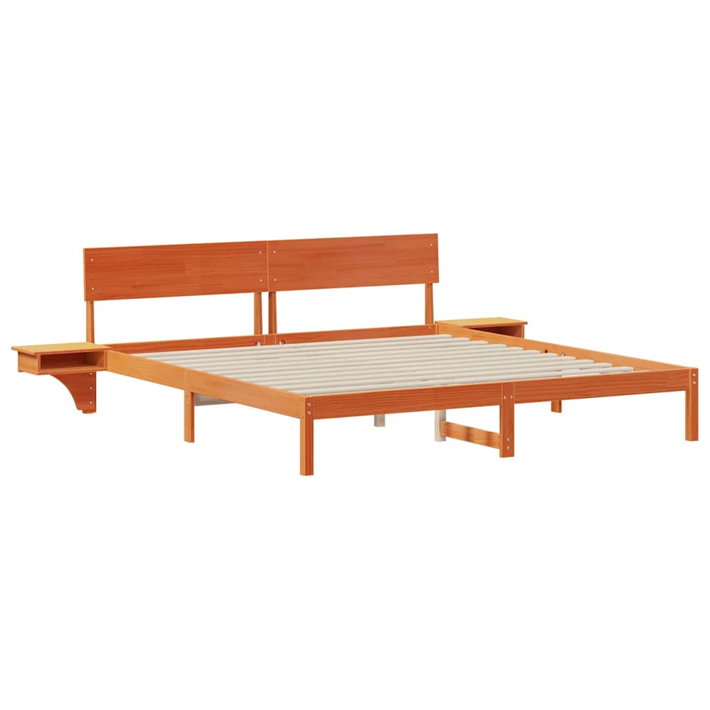 Bettrahmen Wachsbraun 180 x 200 cm Massives Kiefernholz