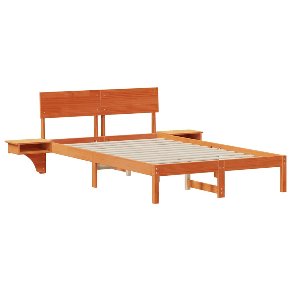 Bettrahmen Wachsbraun 140 x 200 cm Massives Kiefernholz