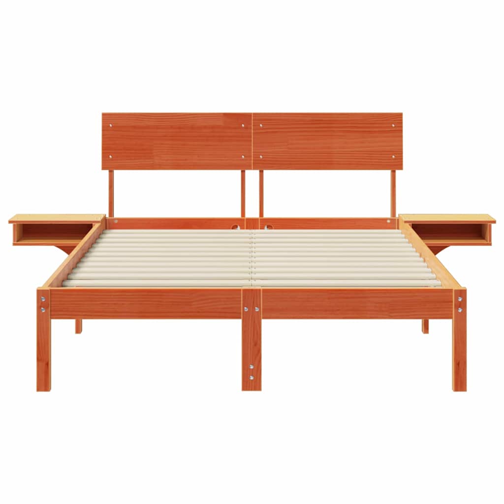 Bettrahmen Wachsbraun 120 x 200 cm Massives Kiefernholz