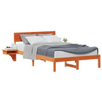 Bettrahmen Wachsbraun 140 x 190 cm Massives Kiefernholz