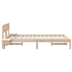 Bettrahmen mit Kopfteil Braun 120 x 190 cm Massives Kiefernholz