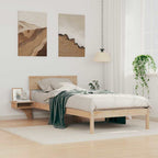 Bettrahmen mit Kopfteil Braun 100 x 200 cm Massives Kiefernholz