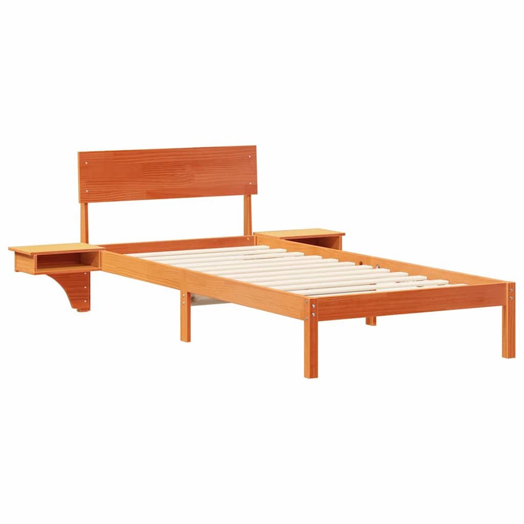 Bettrahmen Wachsbraun 90 x 200 cm Massives Kiefernholz