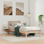 Bettrahmen mit Kopfteil Braun 75 x 190 cm Massives Kiefernholz