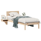 Bettrahmen mit Kopfteil Braun 75 x 190 cm Massives Kiefernholz
