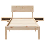 Bettrahmen mit Kopfteil Braun 75 x 190 cm Massives Kiefernholz