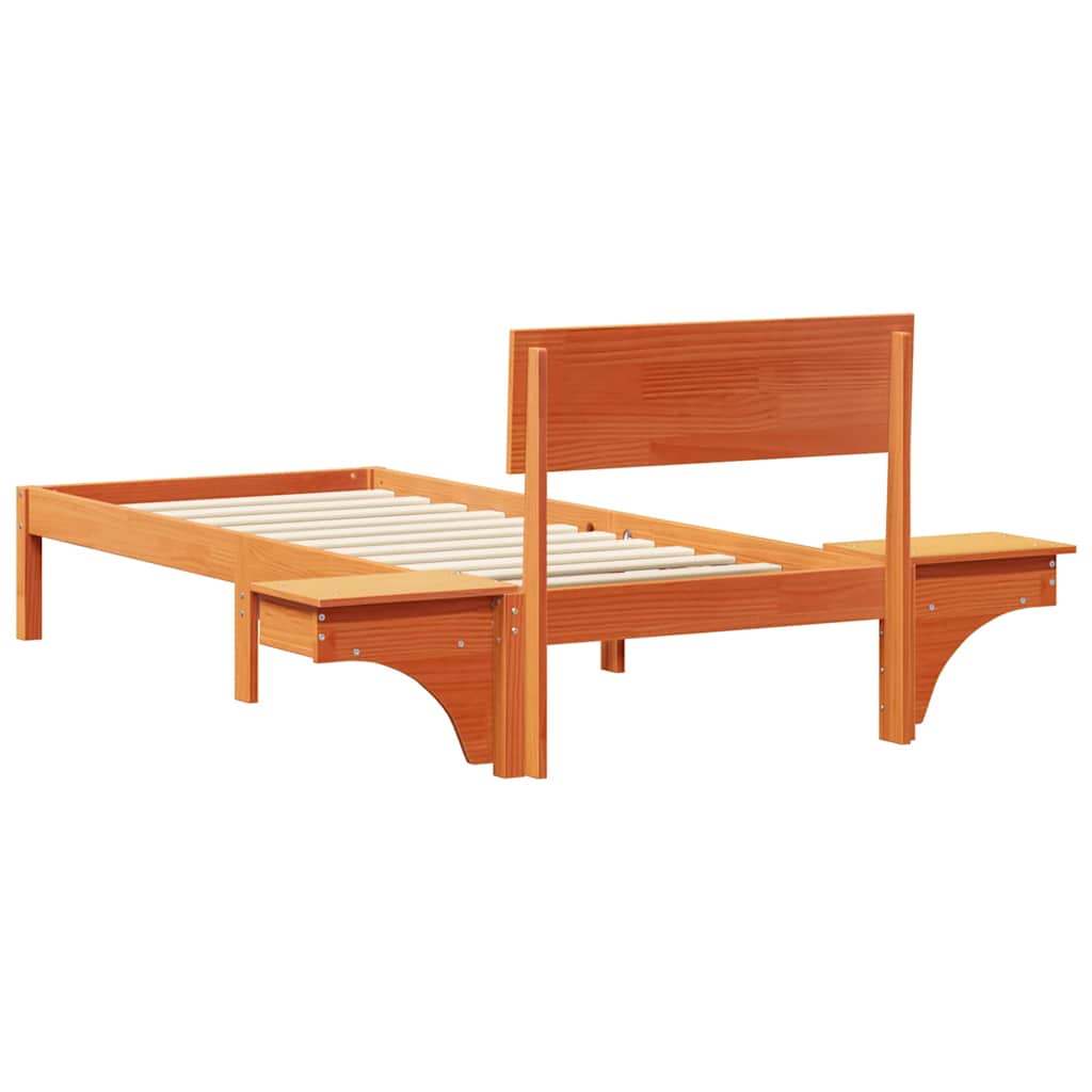 Bettrahmen Wachsbraun 75 x 190 cm Massives Kiefernholz