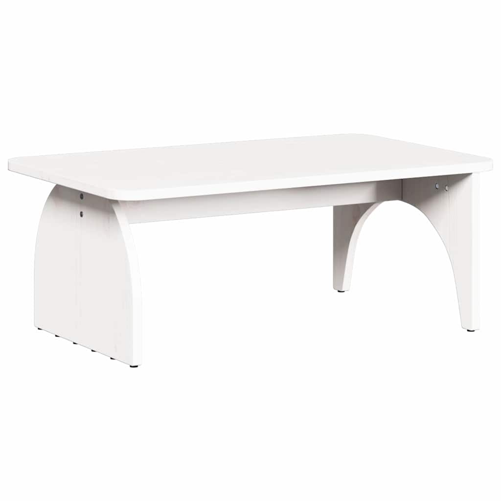 Couchtisch Weiß 80 x 50 x 31 cm Massivholz Kiefer