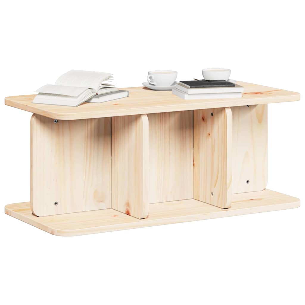 Couchtisch Natur 80 x 39,5 x 33,5 cm Massivholz Kiefer