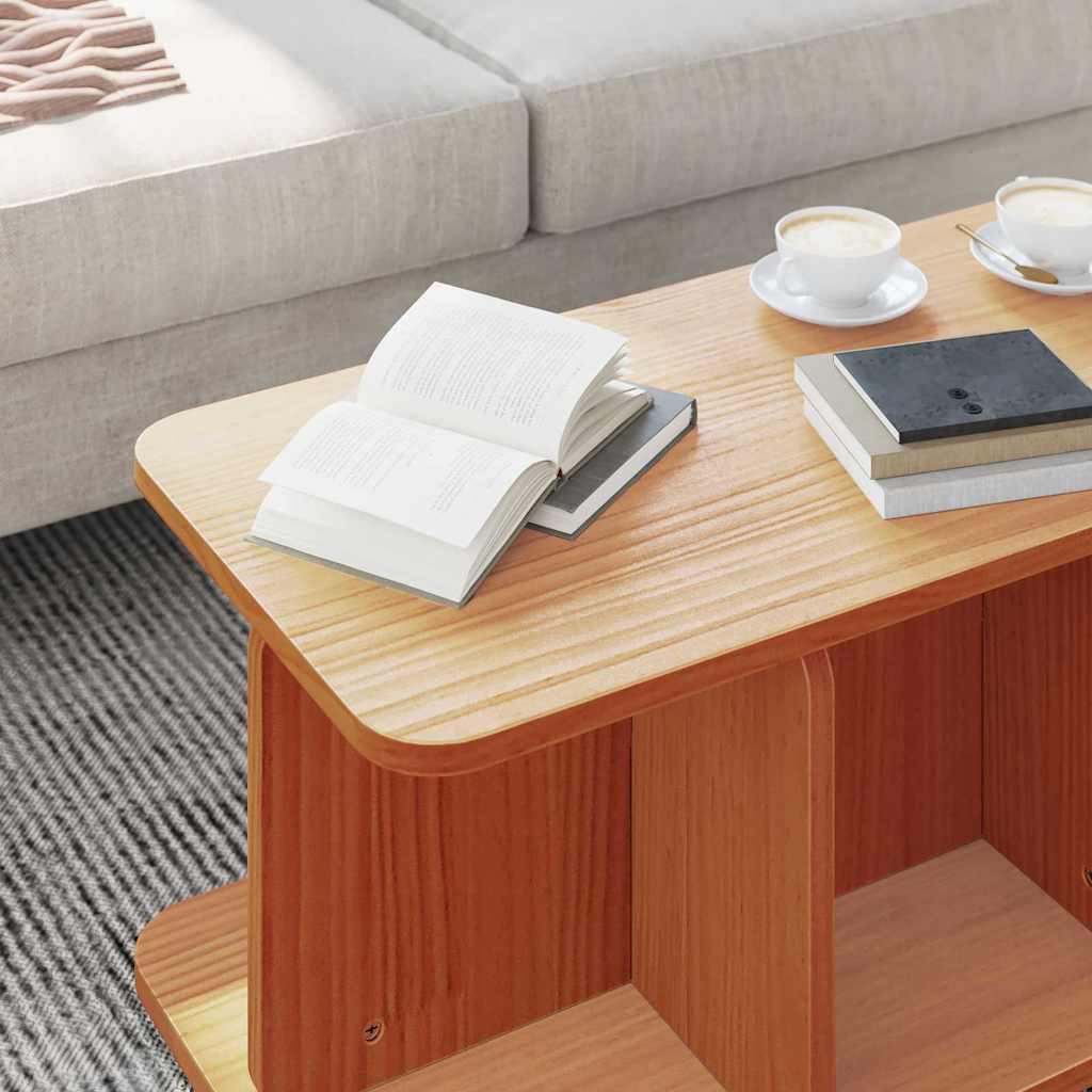 Couchtisch Wachsbraun 80 x 39,5 x 33,5 cm Massivholz Kiefer