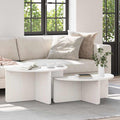 Couchtisch 2 pcs Weiß Massivholz Kiefer