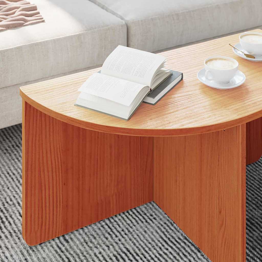 Couchtisch 2 pcs Wachsbraun Massivholz Kiefer