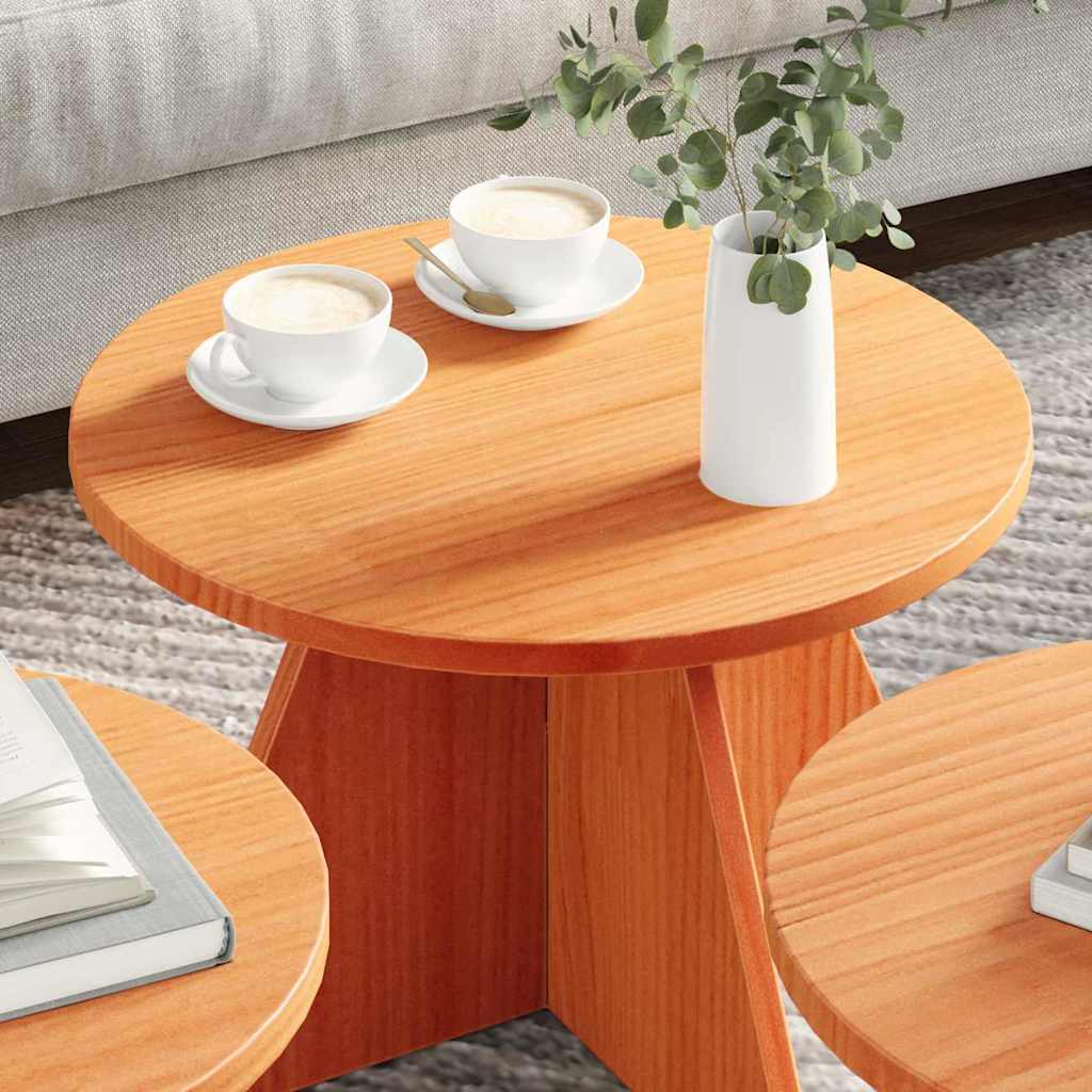 Couchtisch 3 pcs Wachsbraun