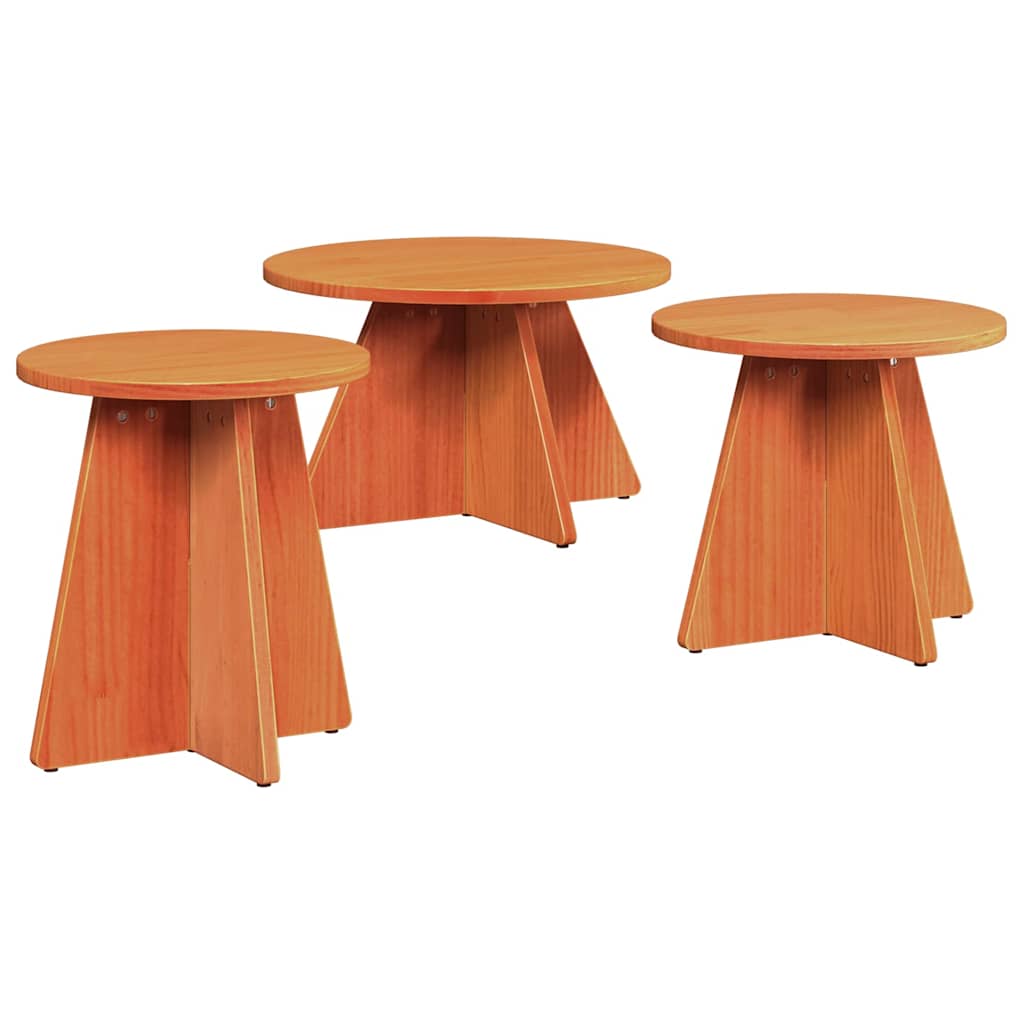 Couchtisch 3 pcs Wachsbraun
